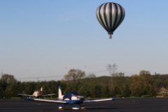 Hot air balloon and planes